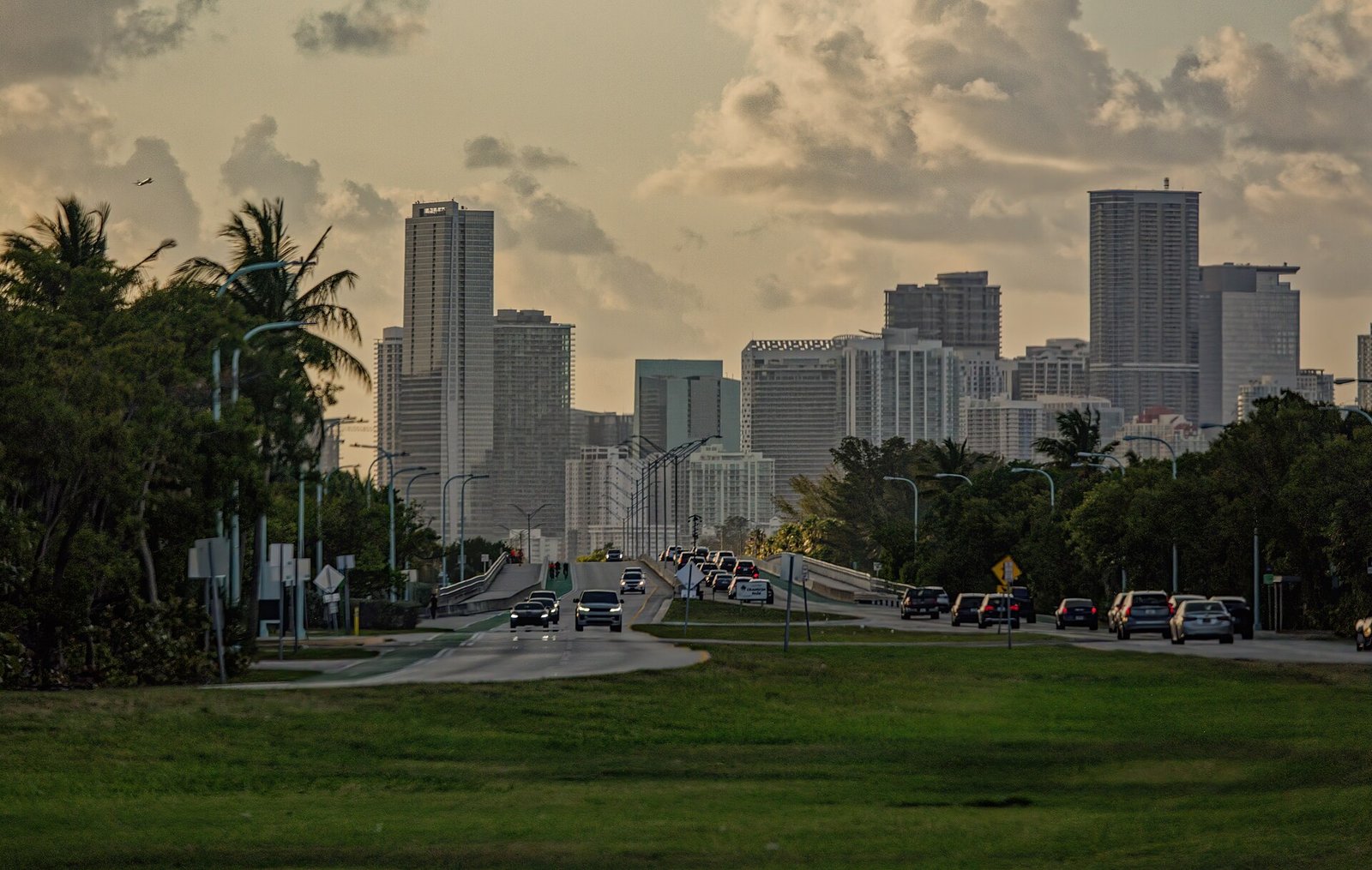 Florida skyline at dusk.